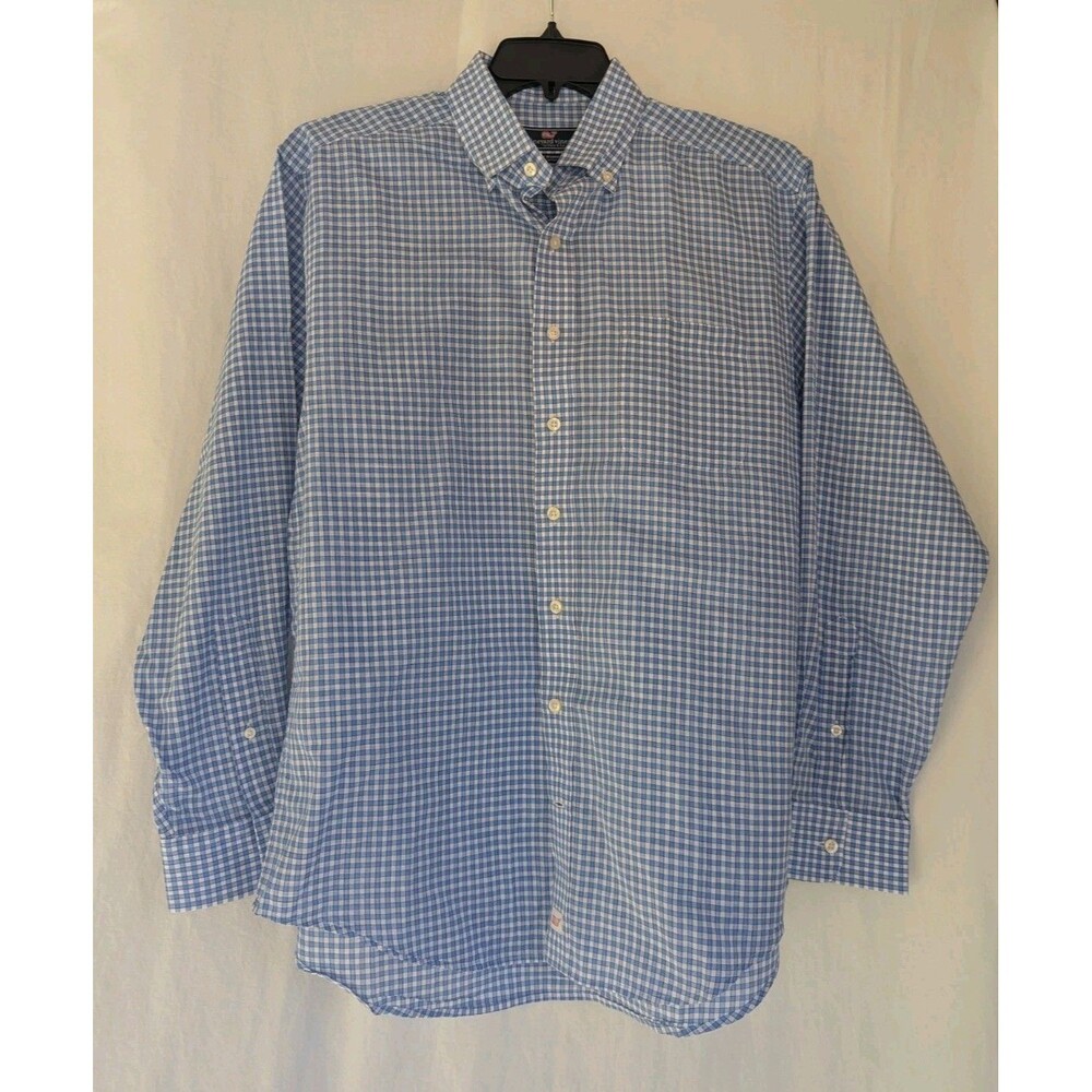 Vineyard Vines Performance Classic Fit Murray Shirt M Blue White Button Down